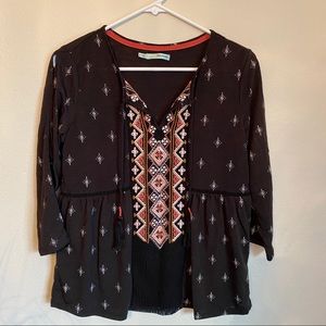 Maurice’s Black Aztec Blouse